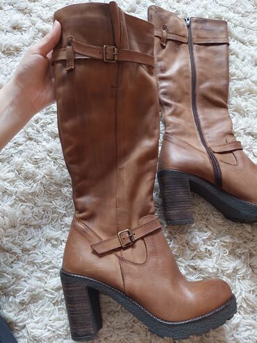 braon kozne cipele muske: High boots, 39