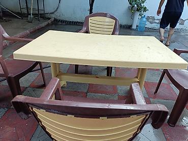 plastik kamod: Plastik bağ dəsti – 1 masa + 4 kreslo - Material: möhkəm plastik — 2
