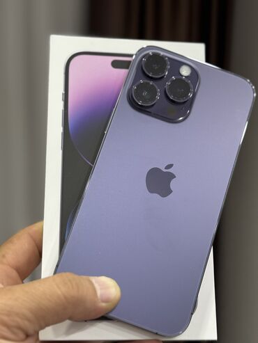 айфон бу: IPhone 14 Pro Max, Б/у, 512 ГБ, Deep Purple, Защитное стекло, Чехол, Кабель, 89 %