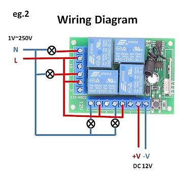 Ev üçün digər mallar: 433Mhz Universal Simsiz Uzaqdan İdarəetmə AC110V 220V Röle 4CH Modul — 4