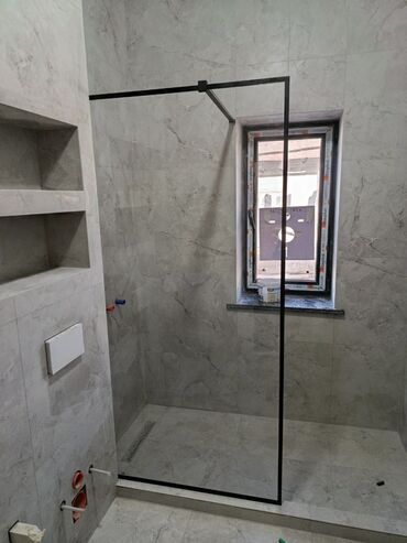 сиф панель: Душевая перегородка типа walk-in - Прямая стационарная стеклянная
