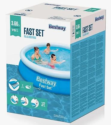 надувной лотка: Надувной бассейн Bestway "Fast Set" 57273, для детей и взрослых — 2
