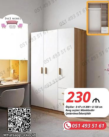 embawood dolab: Yeni, 3 qapılı, Siyirməli, Açılan, Düz dolab — 1
