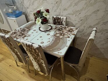 набор для рисования бишкек: Для кухни, Б/у, Раскладной, Квадратный стол, 6 стульев