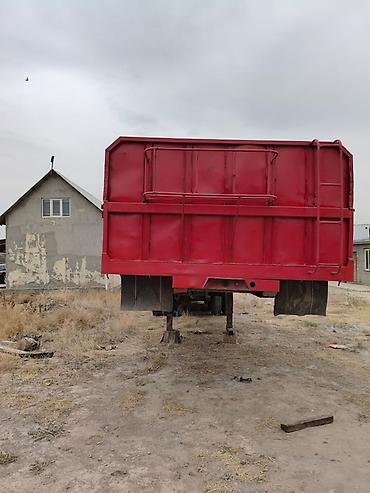Полуприцеп бортовой/зерновоз, трехосный, красного цвета. - Тип at lalafo.kg Полуприцеп бортовой/зерновоз, трехосный, красного цвета. - Тип