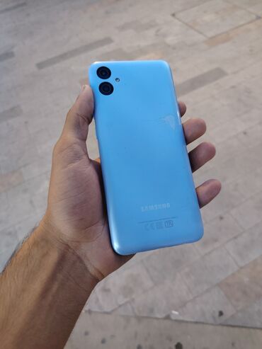 xacmaz telefonlar: Samsung Galaxy A04e, 64 GB, rəng - Mavi, Barmaq izi, Face ID