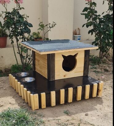Yuvalar: Məhsul: Açıq havada istifadə üçün taxta pişik evi Təsvir: - Küçə və — 15