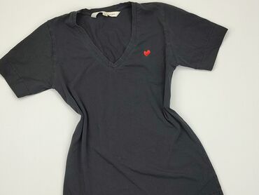 czarne t shirty w serek: T-shirt, XS (EU 34), condition - Good