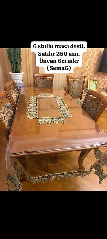 6 stullu masa dəsti. Satılır 250 azn. Ünvan 6cı mkr (SemaG)