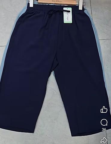 5xl: Pantalone siroke kapri sa elastičnim pojasom i učkurom. - Boje: bež — 3