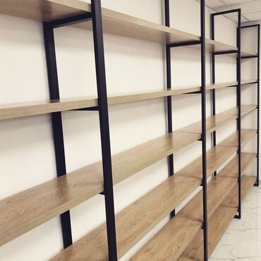 Rəf vitrinləri: Mağaza və ofislər üçün metal karkaslı vitrin/raflar - Minimalist — 4