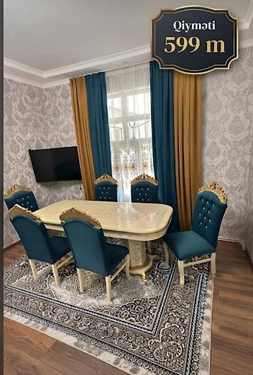 Qonaq otağı üçün, Yeni, Açılmayan, Oval masa, 6 stul