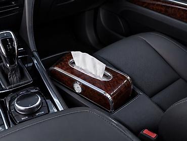Avtomobil üçün premium salfet qutusu - Material: Taxta naxışlı
