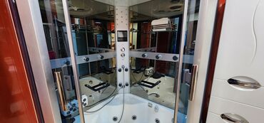 yaş aboy: Hidromassaj funksiyalı duş-kabina/kiçik spa kapsulu - Künc tipli