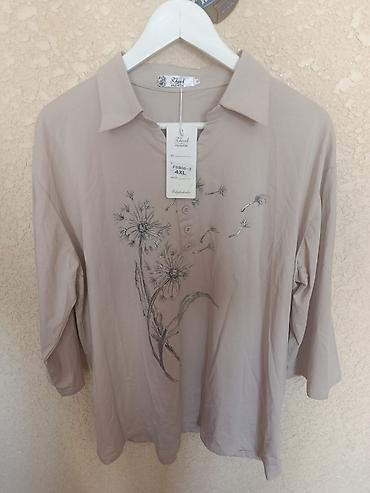 pull bear: Женская блуза Khark Fashion, размер 4XL. Модель выполнена в спокойном — 1
