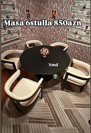 yumru taxt: Mətbəx üçün, Yeni, Açılmayan, Yumru masa, 6 stul — 1