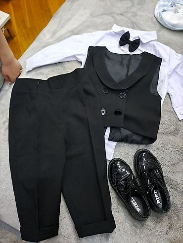 Uşaqlar üçün digər geyimlər: Oğlan uşağı uçün dəst - Qara qalstuk-kəpənək. - Laklı qara — 1