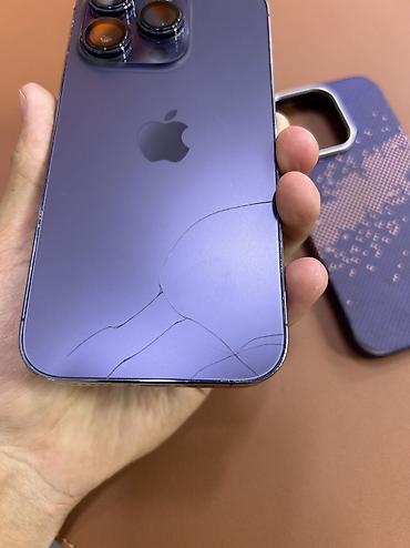 aiphone 16: IPhone 14 Pro, Б/у, 128 ГБ, Deep Purple, Чехол, 100 % — 2