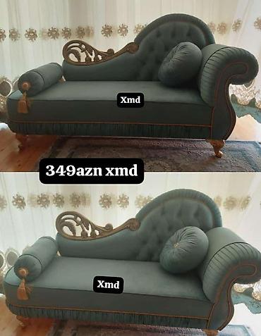 mebel materialı: Klassik üslubda şezlong/divan - Rəng: tünd yaşıl - Material: yumşaq — 1
