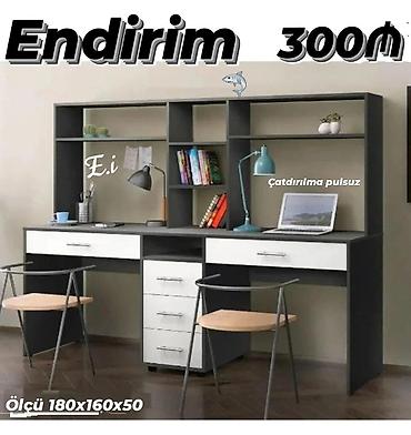 Sifarişlə ev mebeli: Düz masa, Stul ilə, Polkalı, Siyirməli, Sadə laminat — 1