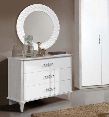 Спальные гарнитуры: Спальный гарнитур, Двуспальная кровать, МДФ, цвет - Белый — 8