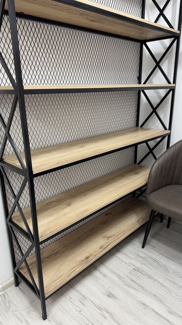базар коргон мебел: Кеңсе стеллаж, Жаңы, Жыгач, Өзү алып кетүү, түсү - Кара
