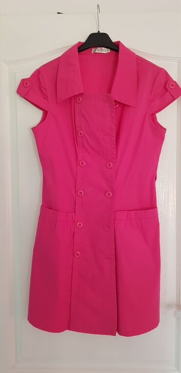 brus bez ledja: L (EU 40), color - Pink, Other style, Short sleeves