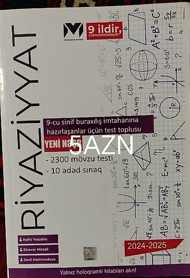 50 qepik satılır: Riyaziyyat MHM 9 - 5 AZN Azərbaycan dili 20 SINAQ 9 - 3 AZN İngilis — 1