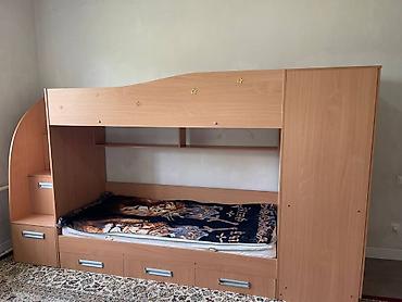 bunk bed: Детский мебельный комплекс «кровать-чердак + шкаф-купе/секции — 3