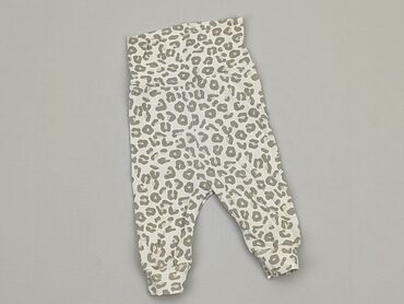 legginsy prążkowane białe: Legginsy, H&M, 0-3 m, stan - Dobry
