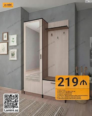 skaf dolab: LA MINI Dəhliz Dolabı – kod: 1720 - Ölçü: D 35 × H 200 × E 90 sm - — 1