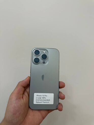 ajfon 6 16 g: IPhone 16 Pro, Новый, 512 ГБ, Natural Titanium, 100 %