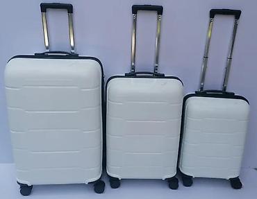 Putni koferi i torbe: Set kofera – 3 komada, beli, tvrda školjka - Tvrdi ABS/PC tip kofera — 6