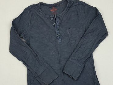 niebieska bluzka z bufiastymi rękawami: Bluzka, Pepperts!, 10 lat, 134-140 cm, stan - Dobry