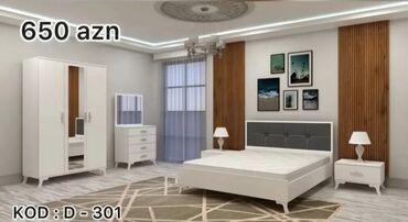 Yataq otağı dəstləri: 2 təknəfərlik çarpayı, Dolab, Tumba, 2 tumba, Azərbaycan, Yeni