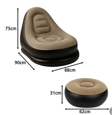 chairs: GARDLOV ergonomski set na naduvavanje – fotelja + tabure + pumpa — 2