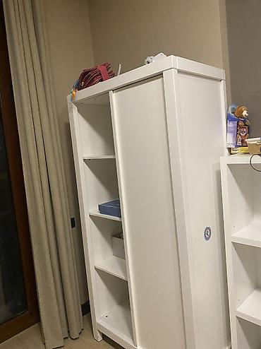 beshik: Uşaq otağı üçün dəst: ağ rəngli beşik və uyğun çekmecəli komod - — 10
