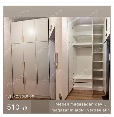 Dolablar: Yeni, 4 qapılı Düz dolab, Qarderob, paltar dolabı