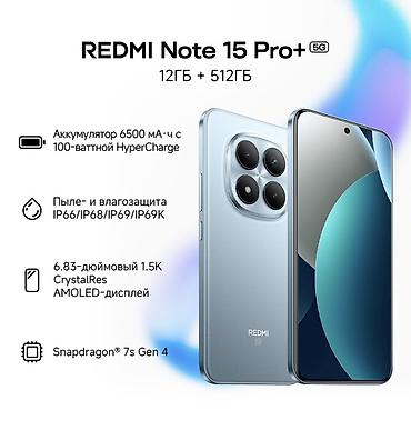 REDMI Note 15 Pro+ 5G (12 ГБ + 512 ГБ) в голубом цвете 💣 Защита от