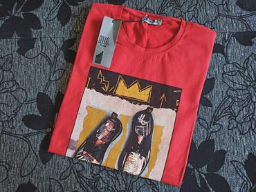 beli sako muski: Short sleeves T-shirt, XL (EU 54), color - Burgundy, Cotton