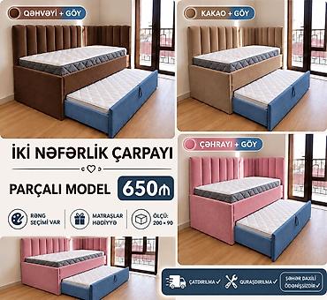 İki nəfərlik çarpayı – parçalı model - Ölçü: 200 × 90 - Komplekt: üst