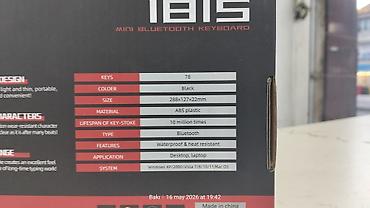 klavyatura komputer: R8 IBIS Mini Bluetooth Klaviatura - Bağlantı: Bluetooth - Düymə sayı — 3