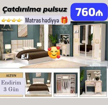 Yataq otağı dəstləri: Çatdırılma pulsuz matras 🎁