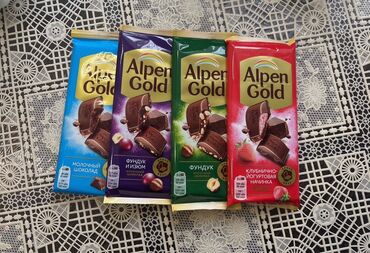 Кондитерские изделия, сладости: Alpen gold все вкусы. Оптом по 63 сома