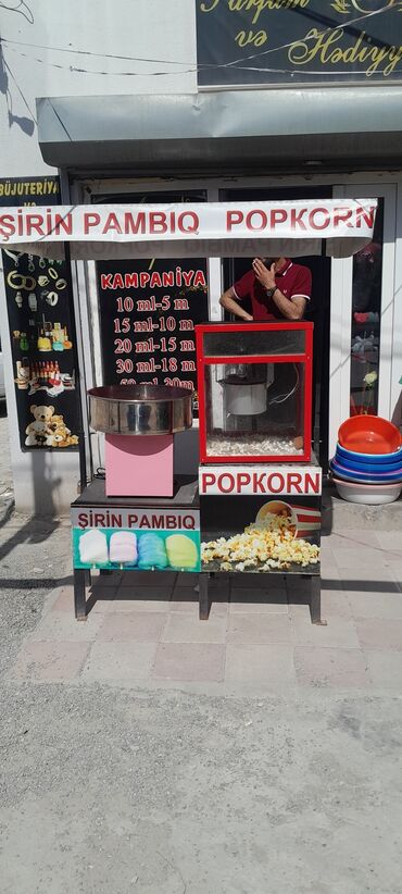 hazır biznes ətir: Popkorun sirin pambiq aparatlari vitrin satilir