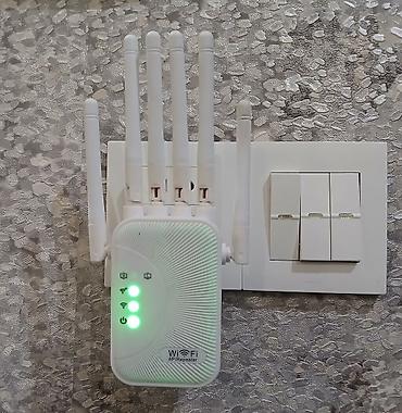 ucuz modemler: Wi‑Fi AP/Repeater şəbəkə gücləndiricisi - 6ədəd tənzimlənən antena — 1