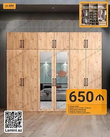 6 qapılı paltar dolabı – La Mini - Ölçülər: D 47 × H 250 × U 240 sm -