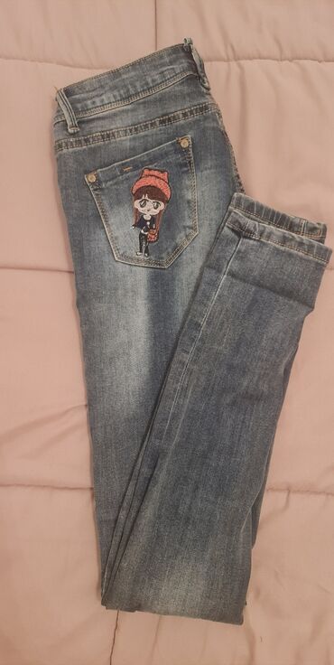 Farmerke: Farmerice kao nove. vel. s.m. polu obim struka su. 35cm. jedino — 3