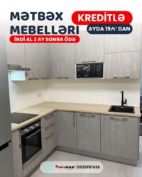 Sifarişlə mətbəx mebeli: Sifarişlə mətbəx dəsti, Özü çəkən petlələr, Mat laminat, Kredit var, Rayonlara çatdırılma, Pulsuz çatdırılma — 7