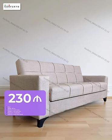 Divan – 230 ₼ - Ölçü: 200 sm - Mexanizmlər: açılan, bazalı - Matras